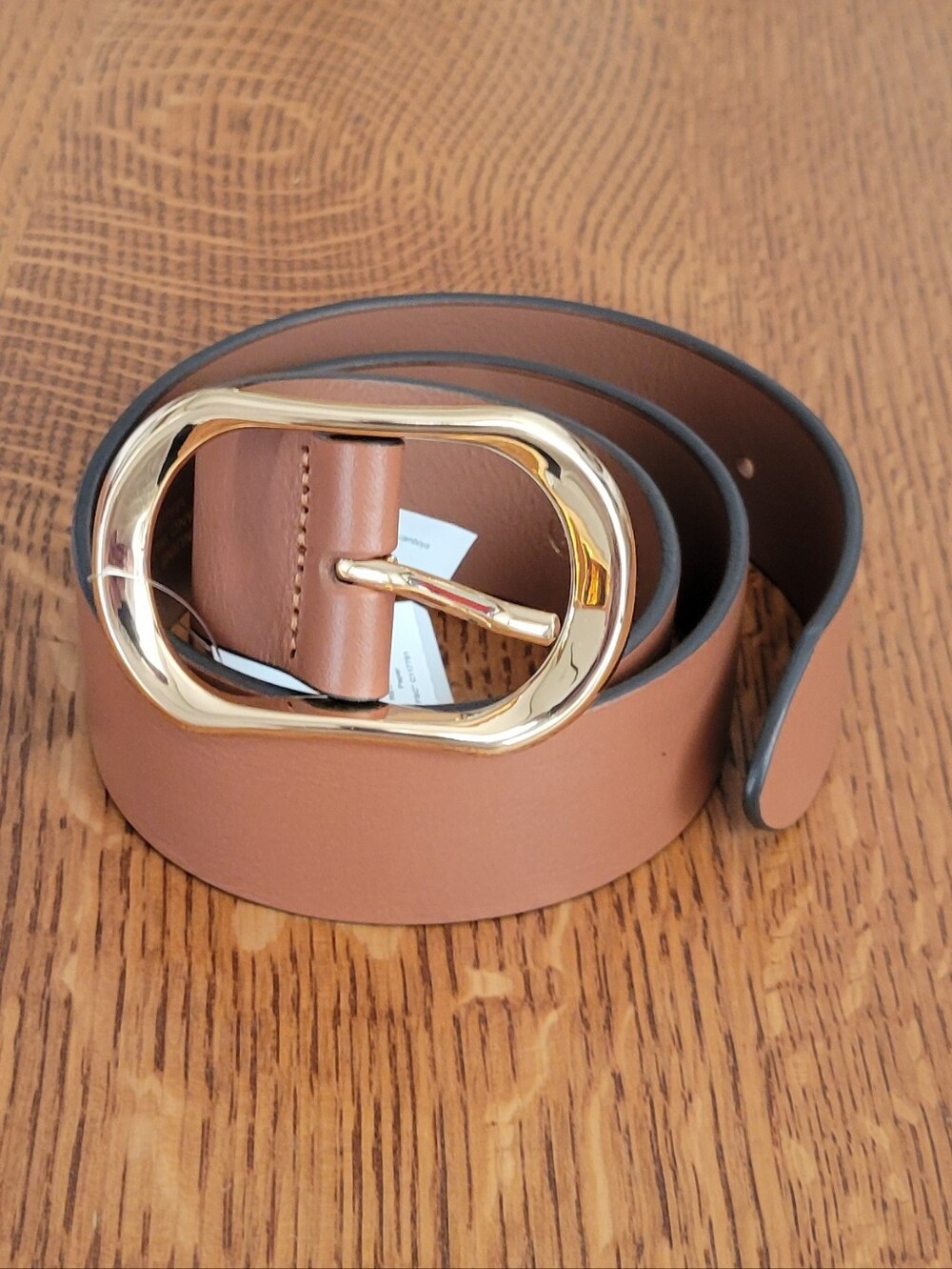 J. Crew Oval Buckle Belt in Italian Leather - Rich Toffee - Picture 6 of 11
